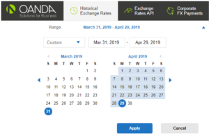 Oanda march/april calendar